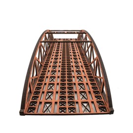 War World Scenics Double Track Hi-Detail Red Bowstring Bridge 450mm – OO/HO Model Railway Diorama