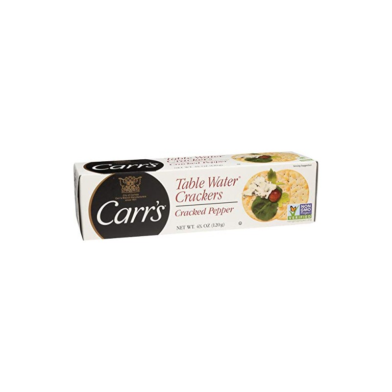 Carr's Table Water Crackers, Cracked Pepper, 4.25 Oz