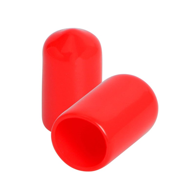 Ohamtes 50PCS ID9.5mm Red PVC Rubber End Caps, Vinyl Flexible