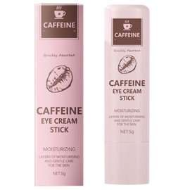 Yniquet Caffeine Eye Cream Stick, Caffeine Eye Cream for Dark Circles Puffiness Wrinkles Hydrating Under Eye Stick Reduce Fine Lines Firming & Repair Skin 0.176oz/5g