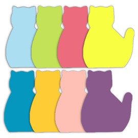 NSODREEM Cute Sticky Notes, 12 Pack Kawaii Animals Shape Markers Flags Fun Sticky Notes Cute Notepads Sticky Note Pads for Office Home Students Roommates Tab Gifts (Cat Shadow)