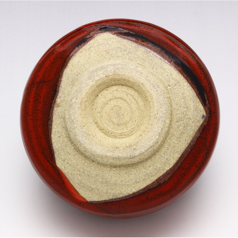 Mino Ware Matcha Bowl, Demon Crimson