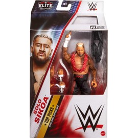 Mattel WWE Elite Collection Top Picks Action Figure & Accessories Set, Sola Sikoa 6-inch Collectible with Swappable Hands, Ring Gear & 25 Articulation Points