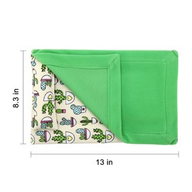 Lizard Reptile Sleeping Bed Set, Reptile Blanket, Pet Blanket, Sleeping Bed with a Blanket & Removable Pillow for Bearded Dragons, Small Animal, Reptile Accessories, Warm & Machine Washable (Green)