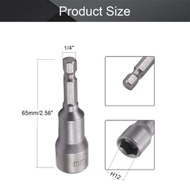 Utoolmart 1/4" Quick-Change Hex Shank 12mm Magnetic Nut Setter Driver Drill Bit, 65mm Length, Metric 2pcs