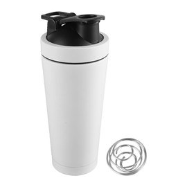 Sports Insulated Water Cup 750ml Double Layer Threaded Mouth Stainless Steel Insulated Water Cup for Gym Travel White