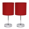 Simple Designs Chrome Mini Basic Table Lamp with Fabric Shade,