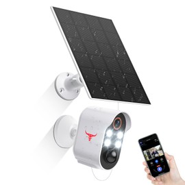 1080P Security Camera Wireless Outdoor with Solar Panel for Home Security, Color Night Vision, PIR Motion Detection, Cloud Storage, 2-Way Talk, Live View Bullet Surveillance Camera