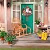 Christmas Wreath for Front Door Reindeer Snowman Santa Rattan Wreath