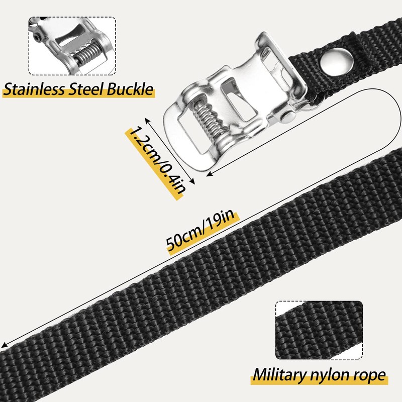 Pedal Strap, Pack of 6 Adjustable Bicycle Pedal Straps, Toe
