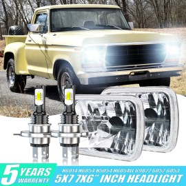 CHUSYYRAY Pair 5x7"7x6"LED Headlights for Ford F150 F250 F350 Ranger 1976-1986 High Low