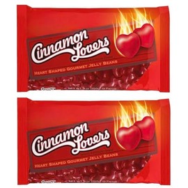 Valentine's Heart-Shaped Jelly Beans, 9 Oz Bag - Pack of 2 (Cinnamon Lovers)