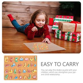 SAFIGLE Arabic Alphabet Puzzle Toys, Smart Puzzle Toys, Arabic Alphabet Counting Games, Preschool Education Learning Toys, Children's Toys, Digital Wooden Reading Materials For Toddlers