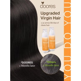 DOORES Real Human Hair Extensions Tape in, 20pcs 80g Dark Brown 18 Inch, Thick Tape in Hair Extensions Human Real Remy, Thick Ends Glue in Skin Weft Natural Straight