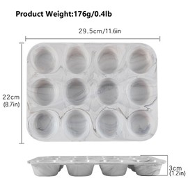Silicone Muffin Pan 12-Cup 2 PCS- Flexible, Non-Stick, BPA-Free - Perfect for Baking Muffins, Cupcakes, Mini Quiches - Oven, Microwave, Dishwasher Safe