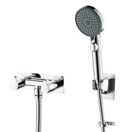 BEIYI RV Shower Faucet Chrome, Metal 4" Camper Shower Faucets with Hose and Shower Replacement RV Outside Shower Faucet for Camper, Motorhome