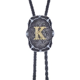 Btilasif Bolo Tie for Men, Initial Letter A-Z Western Cowboy Bolo Ties Neckties, Cowboy Accessories for Men Women (K)