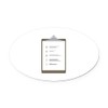 CafePress Checklist Pad Euro Oval Car Bumper Magnet