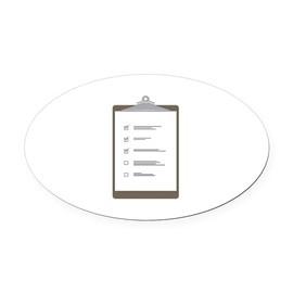 CafePress Checklist Pad Euro Oval Car Bumper Magnet