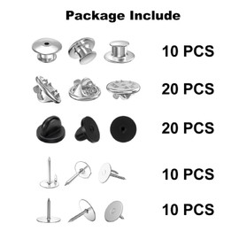 70 Pieces Pin Backs Locking Pin Keepers Locking Clasp Replacement for Brooch Lapel Enamel and Hat