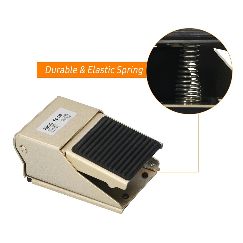 Pneumatic Foot Pedal Valve 1/4-inch Air Inlet & Outlet 1/8-inch