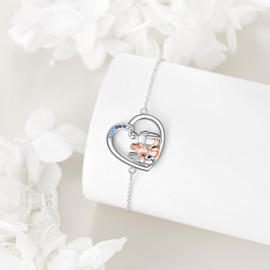 AOBOCO Three Sisters Bracelet Sterling Silver 3 Sisters Gifts from Sister Friendship Jewelry Birthday Gifts for My Sister Women Friends (Heart Three Sister)