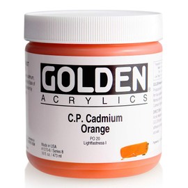 Golden Heavy Body Acrylic - C.P. Cadmium Orange - 16oz Jar