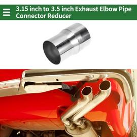 Motoforti 3.15" OD to 3.5" OD Mandrel Exhaust Bend Elbow Concentric Reducer T316 Stainless Steel Pipe Adapter 5 Inch Length Silver Tone