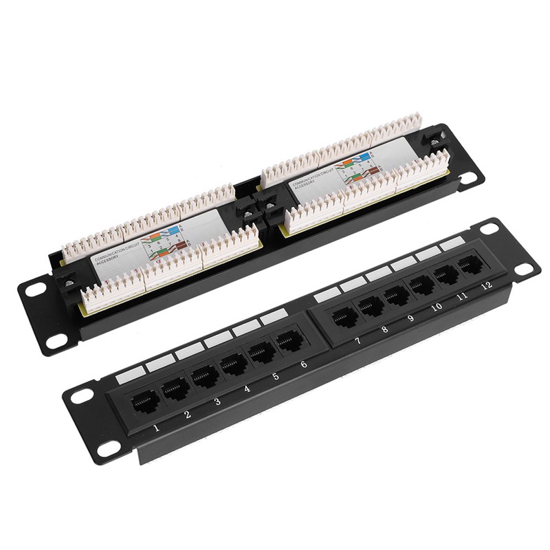 UTP 12Port Cable Rack CAT6 RJ45 Ethernet Network Data Patch