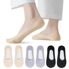 Caudblor Women's Thin No Show Socks for Loafer Flats, Invisible Hidden Low Cut Liners Sock Non Slip, 6 Pairs