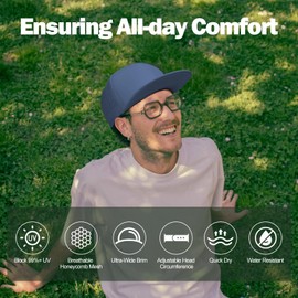 XL XXL Hats for Men Big Head XXL Mens Snapback Hats Flat Brim 5 Panel Hat for Men XXL Trucker Hat Adjustable Mesh Quick Dry Laser Perforated Baseball Cap for Women Men Big Head Grayish Blue