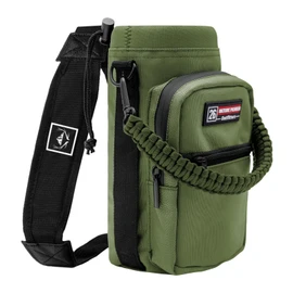 NATURE PIONEOR Water Bottle Holder with Adjustable Strap - 26/32/36/40/46/64oz Insulated Water Bottle Sling Carrier with Paracord Handle & 2 Pockets, Outdoor Sports, Hiking, Camping, Gym