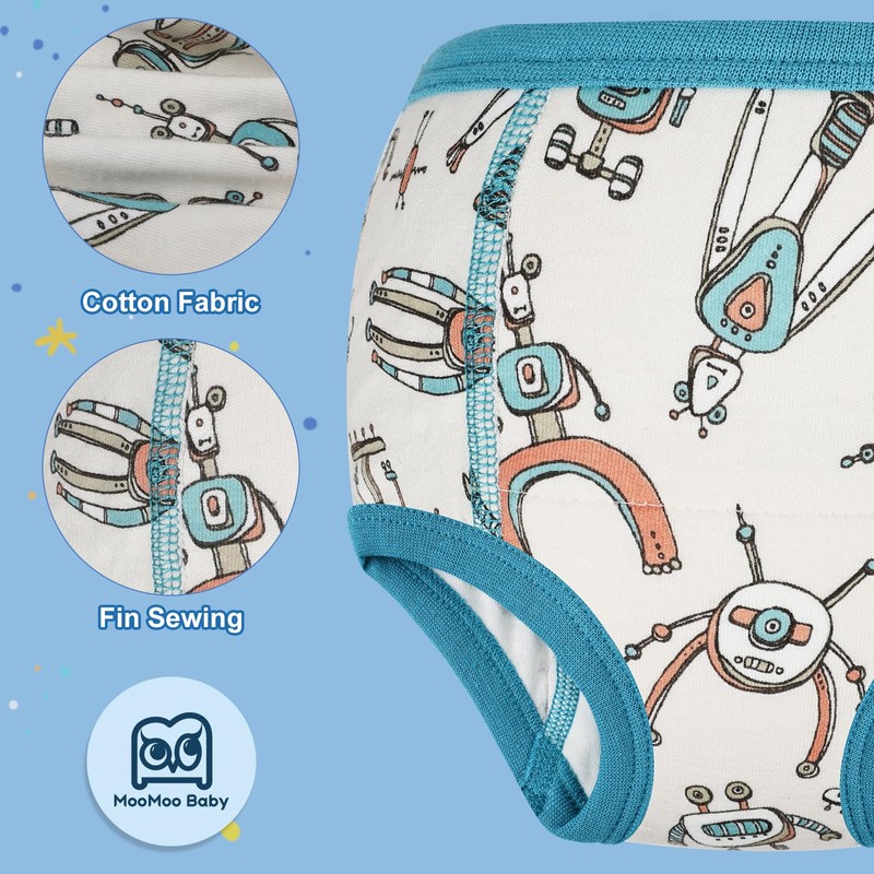 MooMoo Baby Absorbent Potty Training Underwear 4 Packs Cotton Training