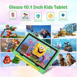 Kids Tablet,Android 15 Tablet with HD Display,10.1 inch,Parental Control & Kids Mode, Octa-Core, GMS Certified,20GB RAM 64GB ROM,1TB Expandable, 5000mAh Battery, Dual Camera, Protective Case,Green