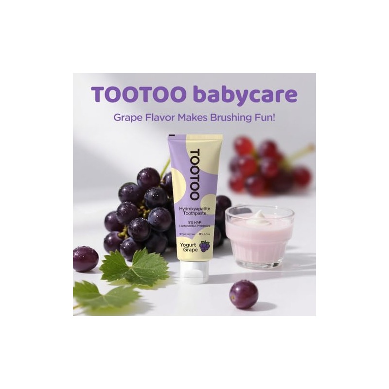 Fluoride Free Kids Toothpaste Hydroxyapatite Xylitol Grape 4.2oz