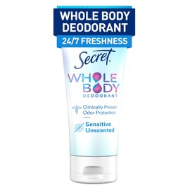 Secret Whole Body Deodorant Cream for Women, Unscented, Aluminum Free Deodorant Cream, 72 HR Odor Protection, 3.0 oz
