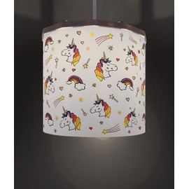 Ereki Ceiling Pendant Light Shade - Printed Colourful and Fun Designs Unicorns Light Cover - Magnetic Ceiling Light Lampshade Kit for Interchangeable Designs