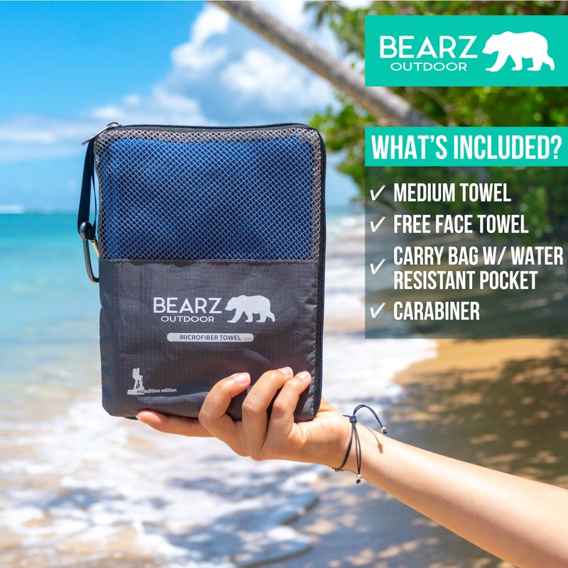 BEARZ Outdoor Quick Dry Towel Travel Towel - 2 Pack