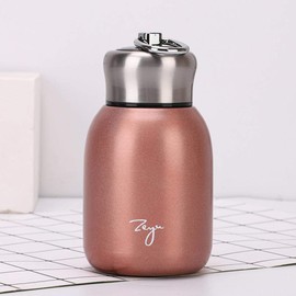 Mini 12oz Stainless Steel Water Bottle, Small Vacuum Insulated Water Bottle Leak Proof Sport Tumbler Cup Hot and Cold Water Bottle for Women Girls Kids Gift Milk Tea Lunch (Orange red)