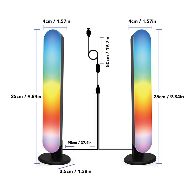 LED Light Bar RGB Dimmable Bluetooth Remote Control Desktop Ambient
