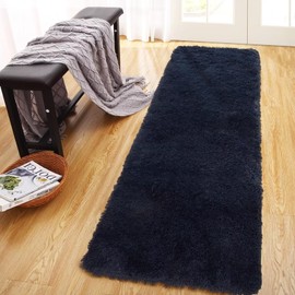 NANAN 2x8 Runner Rugs for Living Room Bedroom Dining Room Rug Fuzzy Rug Indoor Floor Soft Carpet for Bedroom Decor,Blue
