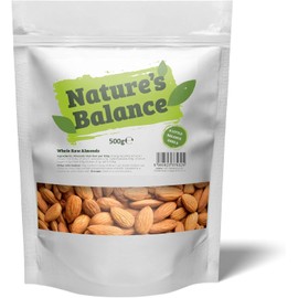 Natures Balance Whole Almonds Raw Vegan Nuts Unsalted, 500g
