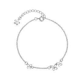 Flower Butterfly Bracelet for Women Girls Sterling Silver Plated Hypoallergenic Tiny Small Butterlies Bracelets Dainty Teardrop Cubic Zirconia Link Chain Adjustable Bracelet Infinity Promise Jewelry