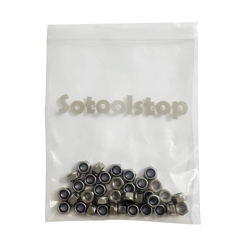 M6 Nylon Insert Lock Nuts, M6-1.0 Nylon Locknuts 304 Stainless