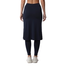 HOKOYI Falda larga modesta para mujer con bolsillos incorporados para leggings y entrenamiento, Azul Marino, L