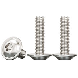 Drenky M6 Rounded Head Screws Stainless Steel, M6 x 25 mm Rounded Head Screws Hexagon Socket Pack of 20 Flat Head Screws Stainless Steel A2 V2A Flange Screw Machine Screws Thread Screws Full Thread