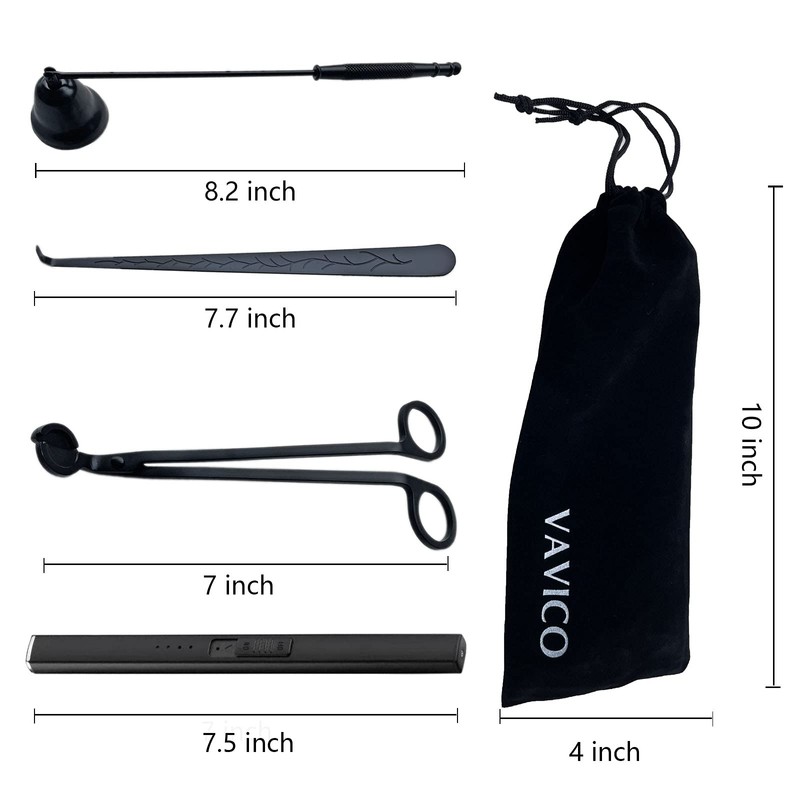 VAVICO Candle Wick Trimmer Cutter Snuffer Arc Lighter Set Candle