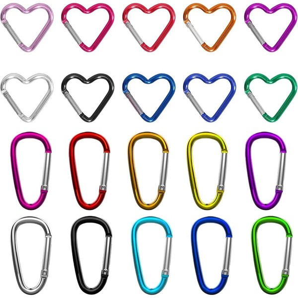 Pack of 20 Carabiner Hooks Small for Backpack Dog Lead
