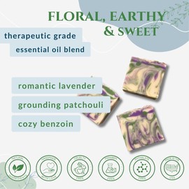 sudsverse Lavender Patchouli Essential Oil Artisan Soap | Handcrafted Cold Process Plant Based Natural Bar for Sensitive Skin, Aromatherapy | Handcrafted in USA
