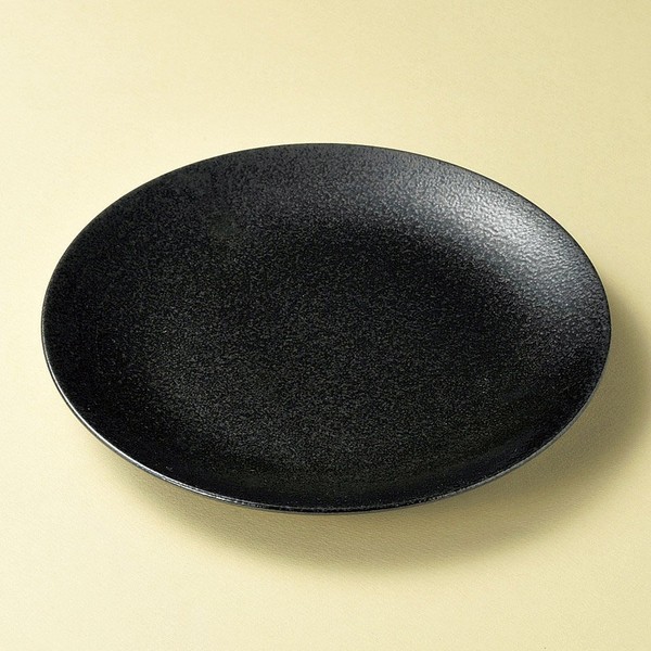 Mino Kohiki Black 10.2 inch (26 cm) Plate (10.2 x 1.1 inches (26 x 2.8 cm), 23.9 oz (655 g), Round Plate, For Restaurants, Ryokans, Japanese Tableware, Restaurants, Fashionable, Tableware, Commercial Use